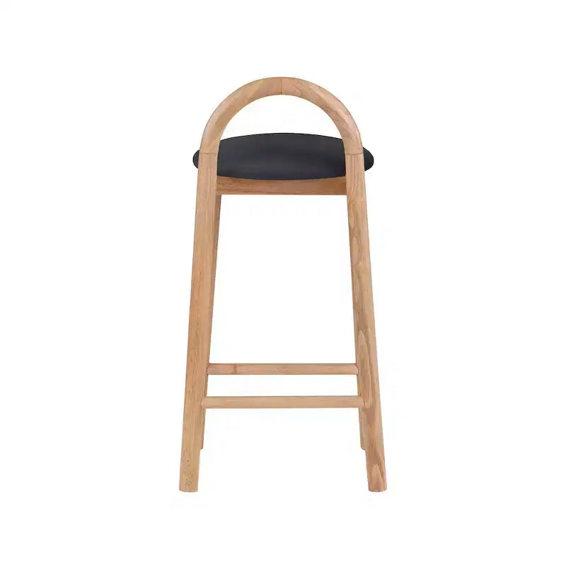 Rubberwood Faux Leather Upholstered Counter Stool 27" Seat Height