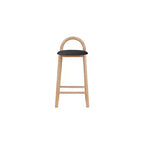 Tabouret de comptoir en similicuir et hévéa, hauteur d'assise 68,5 cm