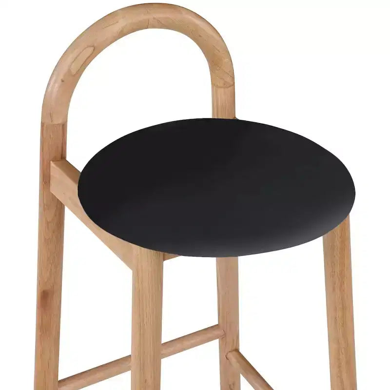 Rubberwood Faux Leather Upholstered Counter Stool 27" Seat Height
