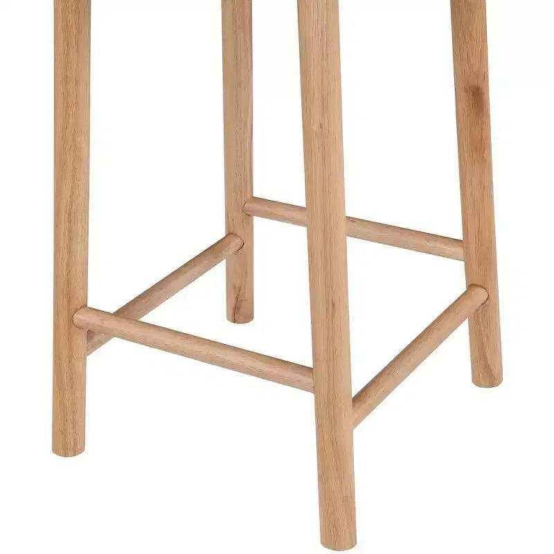 Rubberwood Faux Leather Upholstered Counter Stool 27" Seat Height