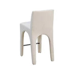 Tabouret de comptoir en bois et lin, hauteur d'assise 67,3 cm