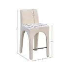 Tabouret de comptoir en bois et lin, hauteur d'assise 67,3 cm