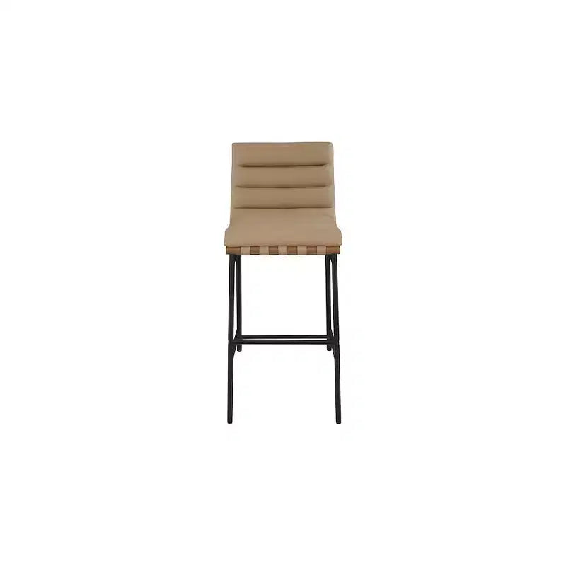 Rubberwood Faux Leather Upholstered Bar Stool 29.9" Seat Height