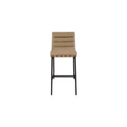 Tabouret de bar en bois d'hévéa et similicuir, hauteur d'assise 76 cm