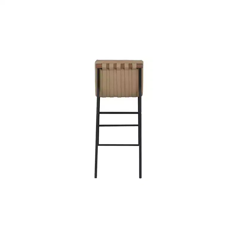 Rubberwood Faux Leather Upholstered Bar Stool 29.9" Seat Height