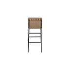Tabouret de bar en bois d'hévéa et similicuir, hauteur d'assise 76 cm