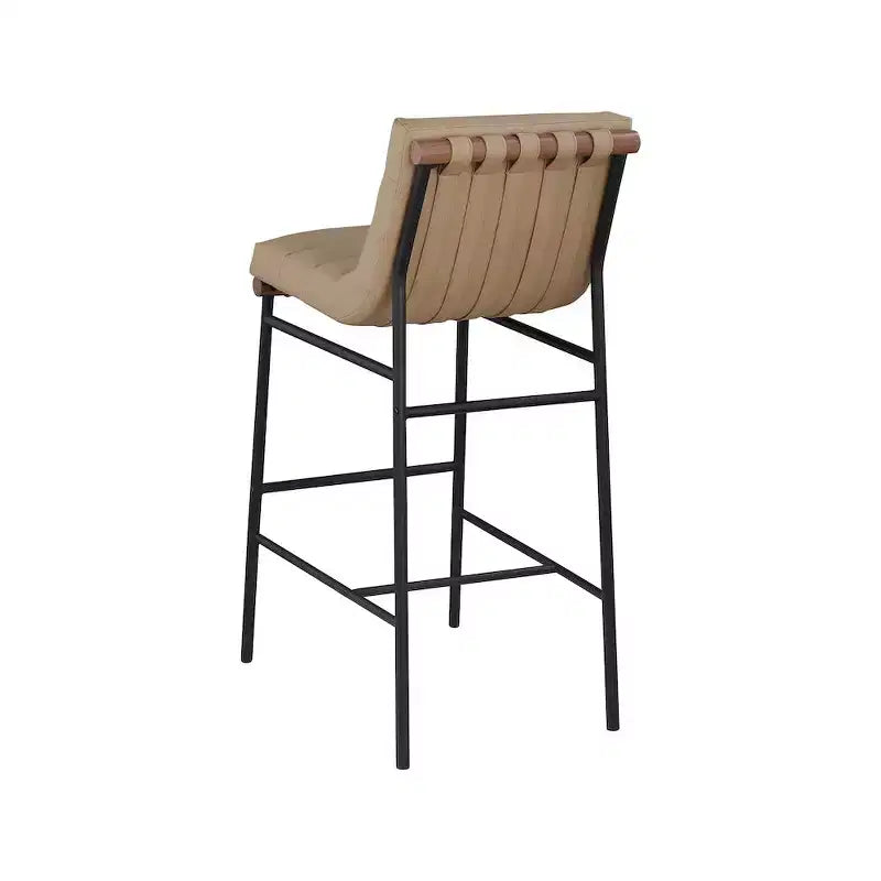 Rubberwood Faux Leather Upholstered Bar Stool 29.9" Seat Height