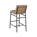 Tabouret de bar en bois d'hévéa et similicuir, hauteur d'assise 76 cm