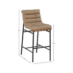 Tabouret de bar en bois d'hévéa et similicuir, hauteur d'assise 76 cm