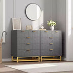 Commode 5 tiroirs en MDF avec pieds en métal