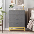 Commode 5 tiroirs en MDF avec pieds en métal