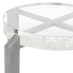 Table d'appoint ronde à bulles en verre et métal