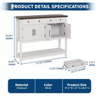Console de ferme en MDF avec 4 portes et 2 tiroirs 120 cm (47,2 po) L