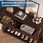 Console de ferme en MDF avec 4 portes et 2 tiroirs 120 cm (47,2 po) L