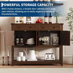Console de ferme en MDF avec 4 portes et 2 tiroirs 120 cm (47,2 po) L