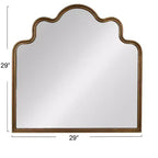 Miroir mural en métal festonné arqué ondulé Or 27,5"L x 27,12"H