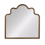 Miroir mural en métal festonné arqué ondulé Or 27,5"L x 27,12"H