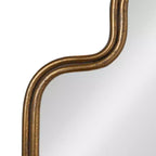 Miroir mural en métal festonné arqué ondulé Or 27,5"L x 27,12"H