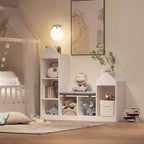 Étagère à livres et organiseur de jouets pour enfants en MDF avec siège