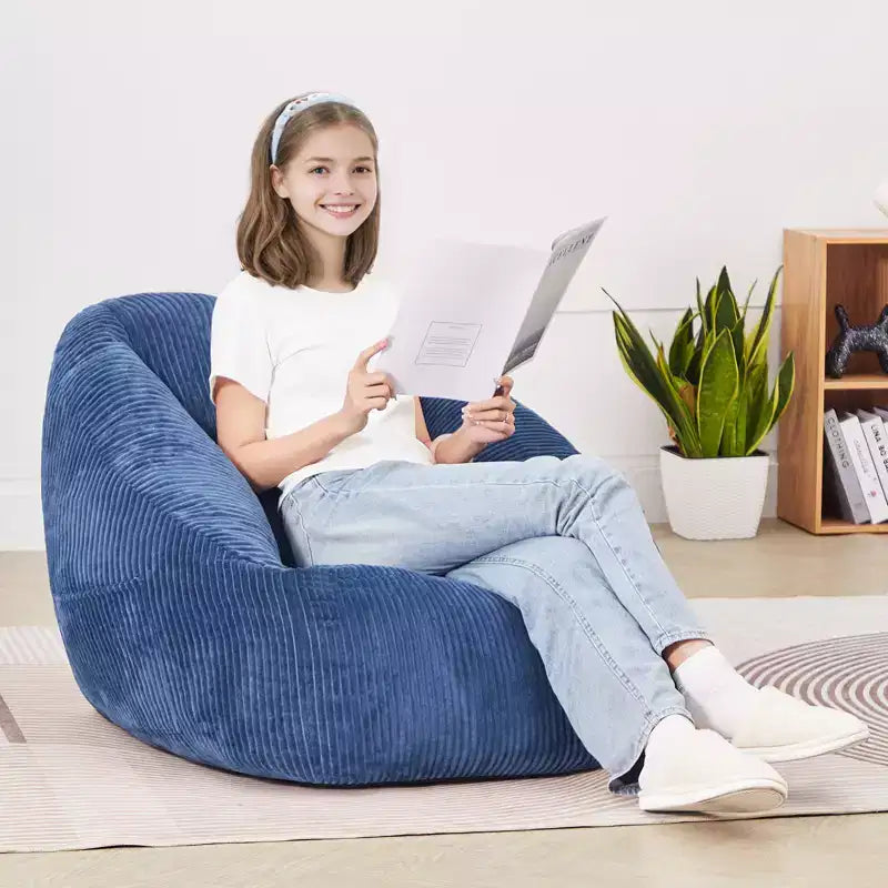 Memory Foam Polyester Velvet Bean Bag Chair 3 Feet