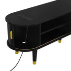 Meuble TV en MDF avec porte coulissante et station de charge pour téléviseurs jusqu'à 80 pouces