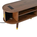 Meuble TV en MDF avec porte coulissante et station de charge pour téléviseurs jusqu'à 80 pouces