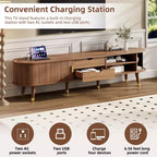 Meuble TV en MDF avec porte coulissante et station de charge pour téléviseurs jusqu'à 80 pouces