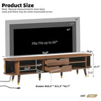 Meuble TV en MDF avec porte coulissante et station de charge pour téléviseurs jusqu'à 80 pouces