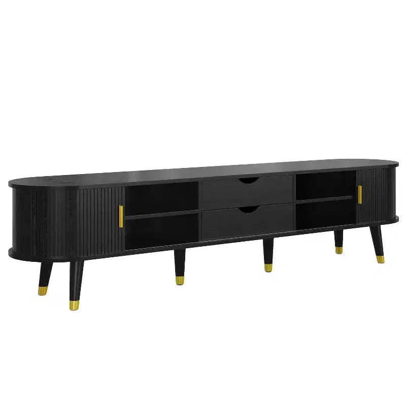 MDF TV Stand with Sliding Door and Charging Station for TVs up to 80"