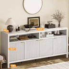 Armoire de rangement à 3 étagères en aggloméré avec portes 167 cm H
