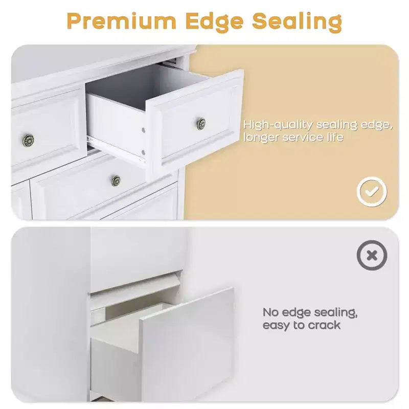 Solid Wood 7-Drawer Dresser Chest