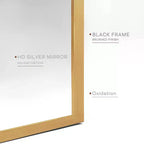 Miroir Mural Arqué en Alliage d'Aluminium Doré 20"L x 30"H