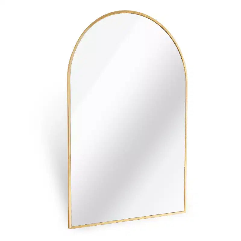 Aluminum Alloy Arched Wall Mirror Gold 20"W x 30"H