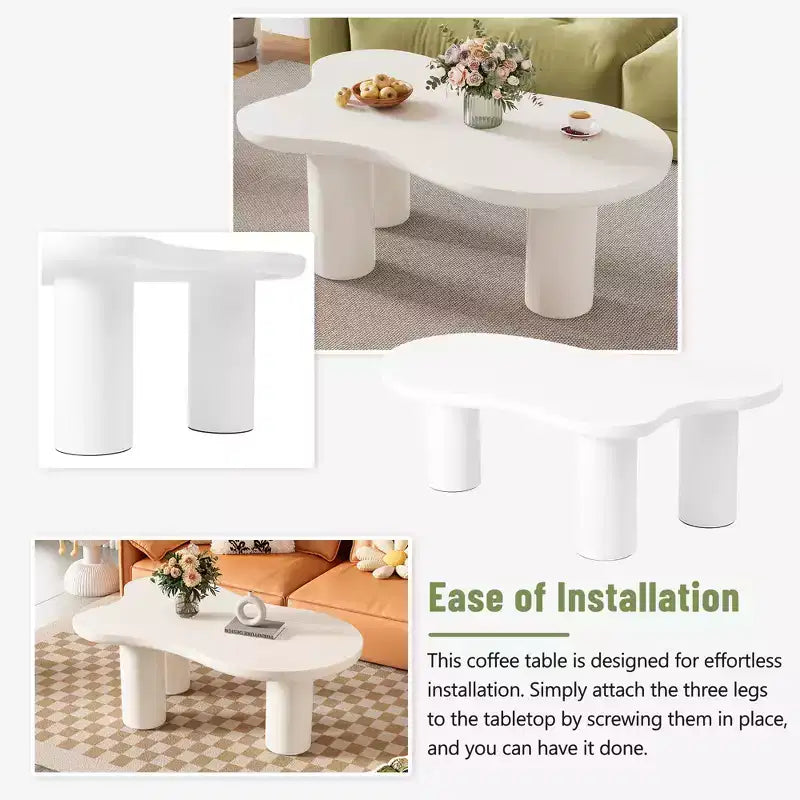 MDF Cloud-Shape 3-Leg Coffee Table