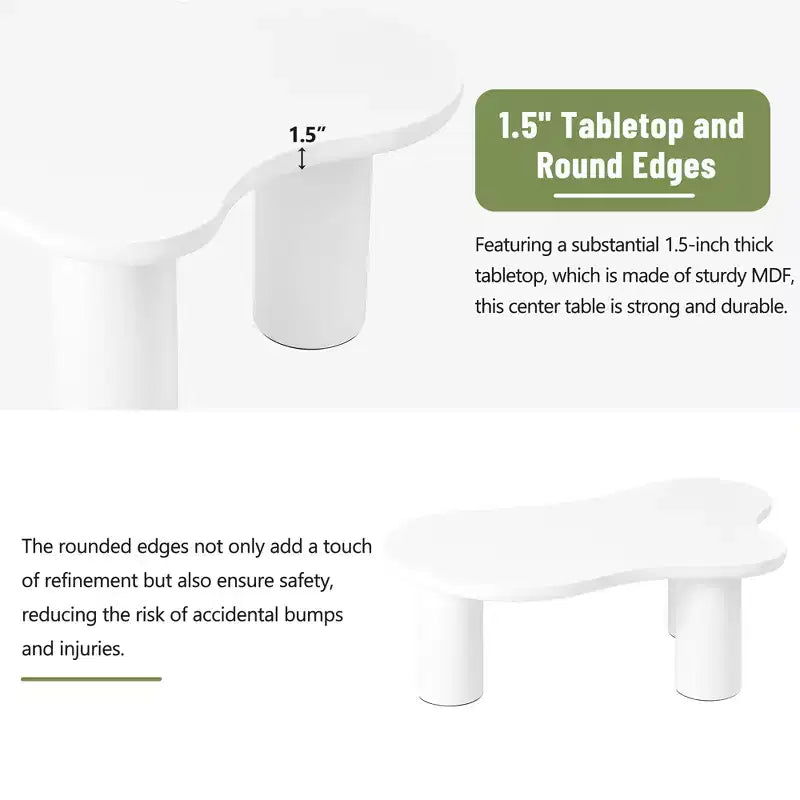 MDF Cloud-Shape 3-Leg Coffee Table