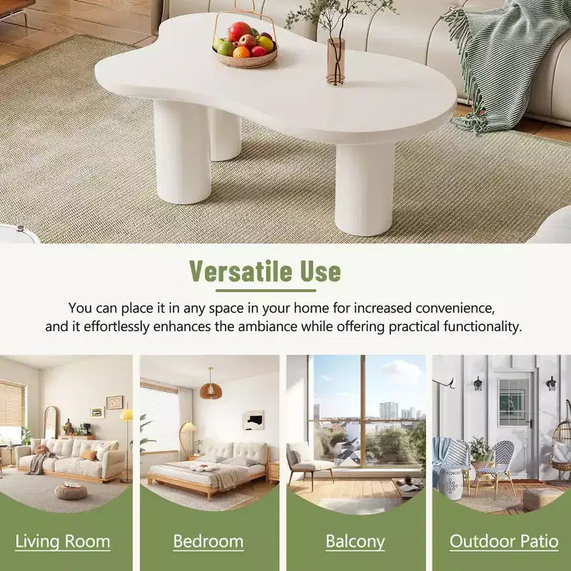 MDF Cloud-Shape 3-Leg Coffee Table