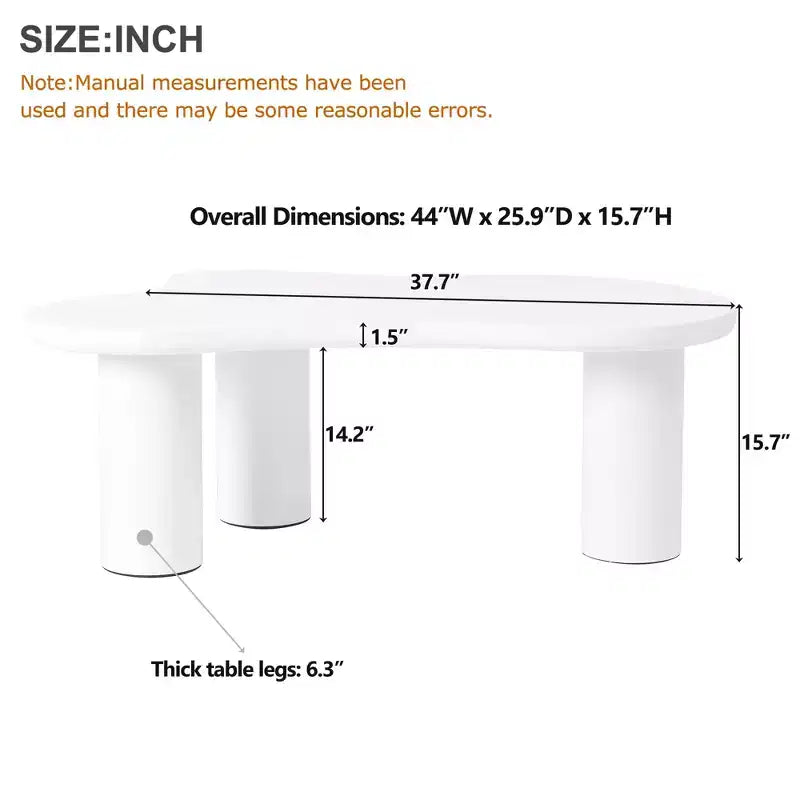 MDF Cloud-Shape 3-Leg Coffee Table