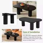 Table basse 3 pieds en MDF en forme de nuage