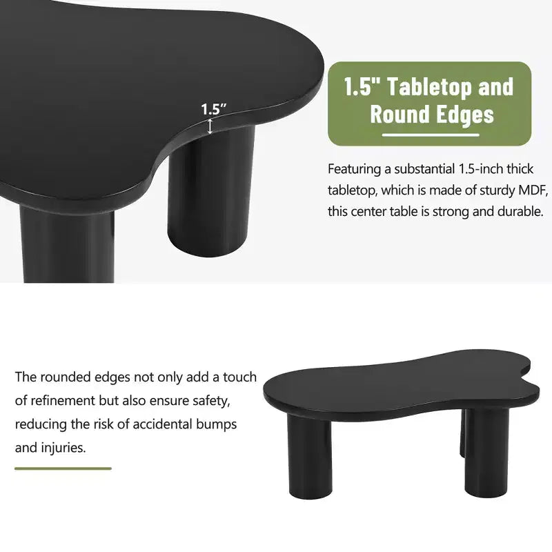 MDF Cloud-Shape 3-Leg Coffee Table