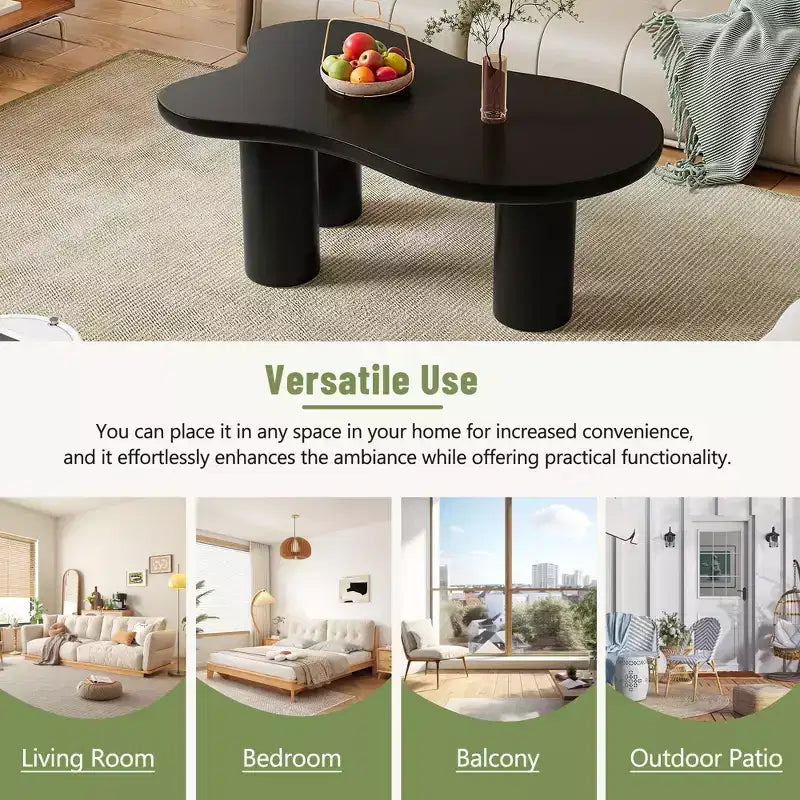 MDF Cloud-Shape 3-Leg Coffee Table