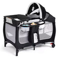 Polyester 4-in-1 Portable Playard with Bassinet, Changing Table, and Canopy