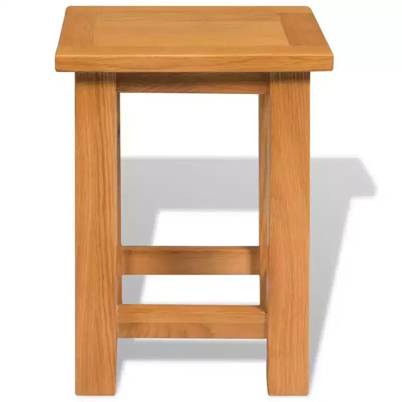 Solid Oak Wood End Table 10.6"W x 9.4"D x 14.6"H
