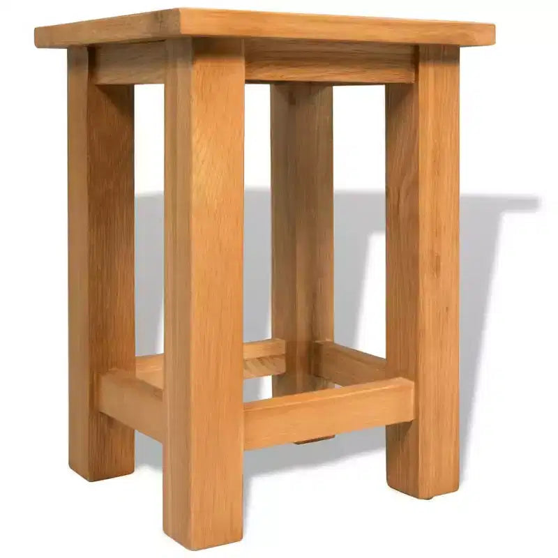 Solid Oak Wood End Table 10.6"W x 9.4"D x 14.6"H