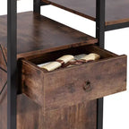 Bureau informatique en bois avec tiroir, armoire de rangement et étagère à livres