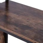 Bureau informatique en bois avec tiroir, armoire de rangement et étagère à livres