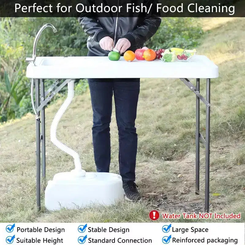 Polyethylene Outdoor Folding Fish Cleaning Table with Drainage Hose