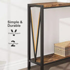 Console étroite à 2 niveaux en bois avec rangement 43"L