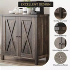 Buffet en bois 2 portes avec étagères réglables
