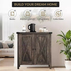 Buffet en bois 2 portes avec étagères réglables