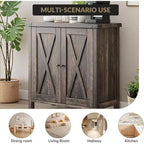 Buffet en bois 2 portes avec étagères réglables